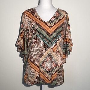 Espresso Women's Short Bell Sleeves Blouse